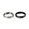 2Pcs Geometric Matte Couple Rings – Black & White Zinc Alloy Fashion Ring Set Axl OneSize