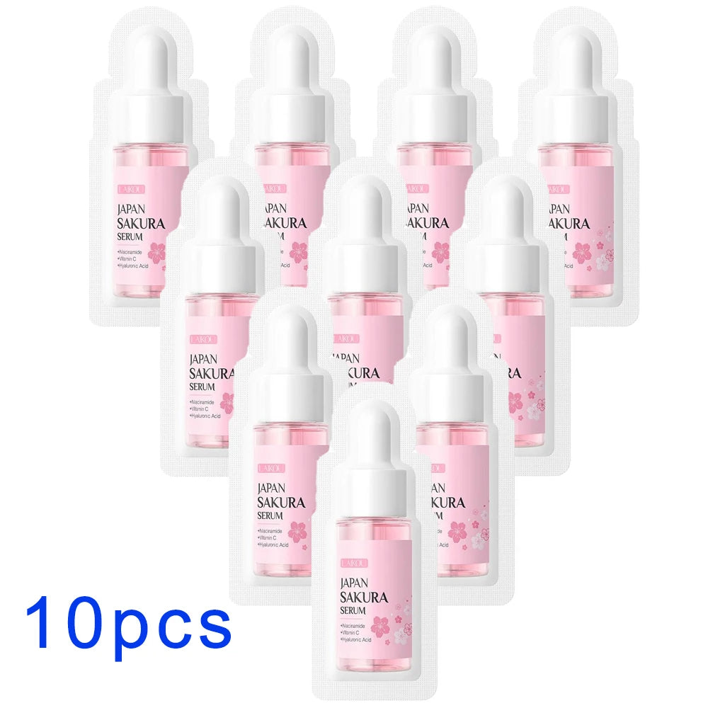 10-Pack Sakura Hyaluronic Acid Face Serum – 1ml Travel Size Face Serum Axl 10pcs