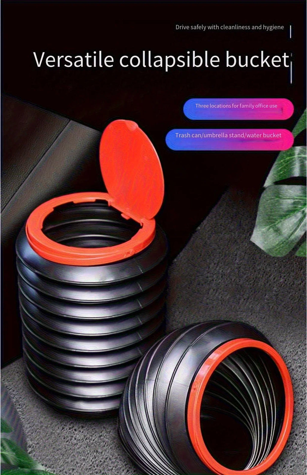 Foldable Car Trash Can – Portable Retractable Vehicle Bin Car Trash Can Axl