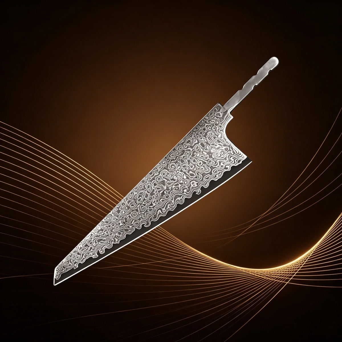 Damascus Steel Chef Knife Blade Blank | DIY Knife Making Knife Blade Blank Axl Slicing Blade-1PC
