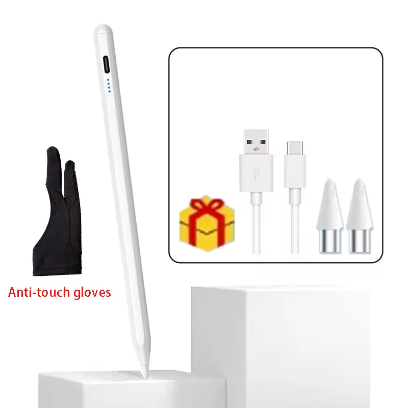 Universal Stylus Pen for iPad & Android Tablets | p+7 Tablet Stylus Pen Axl white and glove