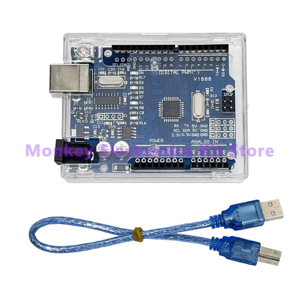 Arduino UNO R3 CH340G MEGA328P 16MHz Development Board + USB Microcontroller Dev Board Axl R3 Del USB Box