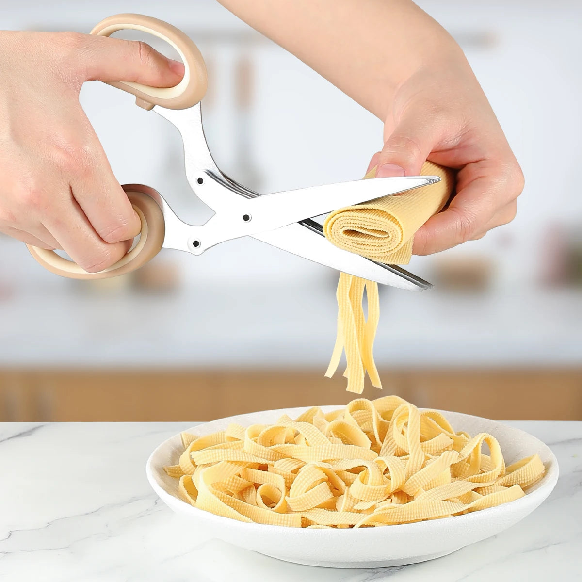 5-Layer Stainless Steel Kitchen Scissors with Lid | Herb Cutter Kitchen Scissors Axl
