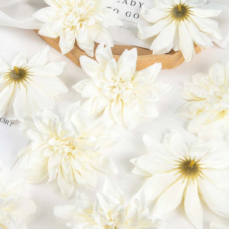 Artificial Silk Rose Dahlia Flower Heads – 3 or 15 Pack Artificial Flower Heads Axl color 4 3 pcs