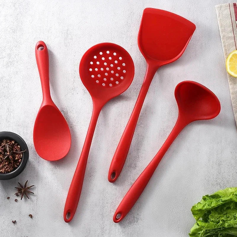 Silicone Cooking Utensils Set – Non-Stick Spatula & Spoon Silicone Utensil Set Axl