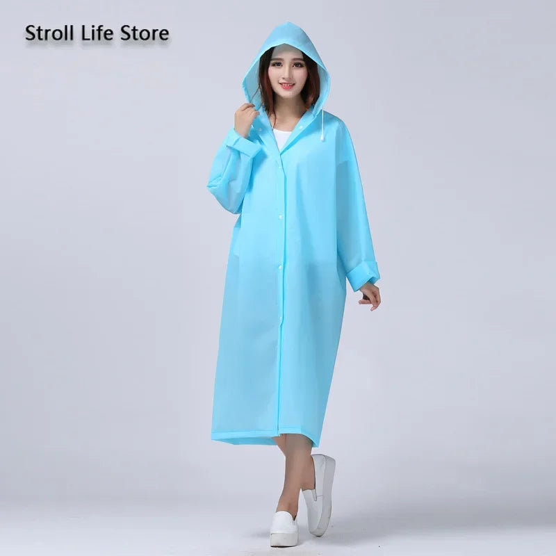 Women's Waterproof Rain Poncho – Clear Yellow Nylon Raincoat Women's Rain Poncho Axl