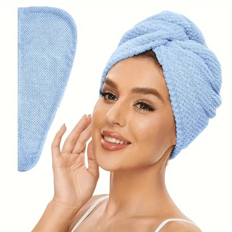 Microfibre Hair Towel Wrap – Quick-Drying & Ultra-Absorbent Hair Towel Wrap Axl Blue