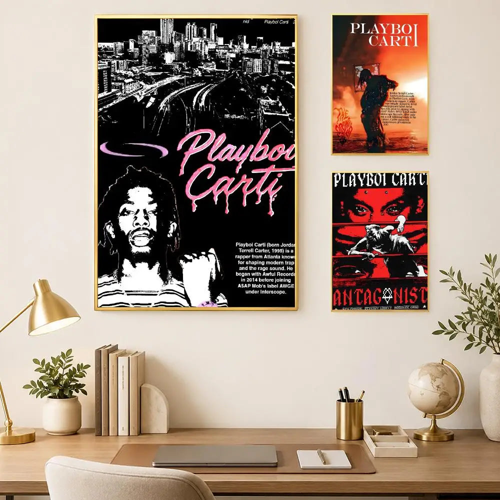 Playboi Carti HD Wall Poster – Self-Stick Waterproof Wall Art Wall Art Poster Axl