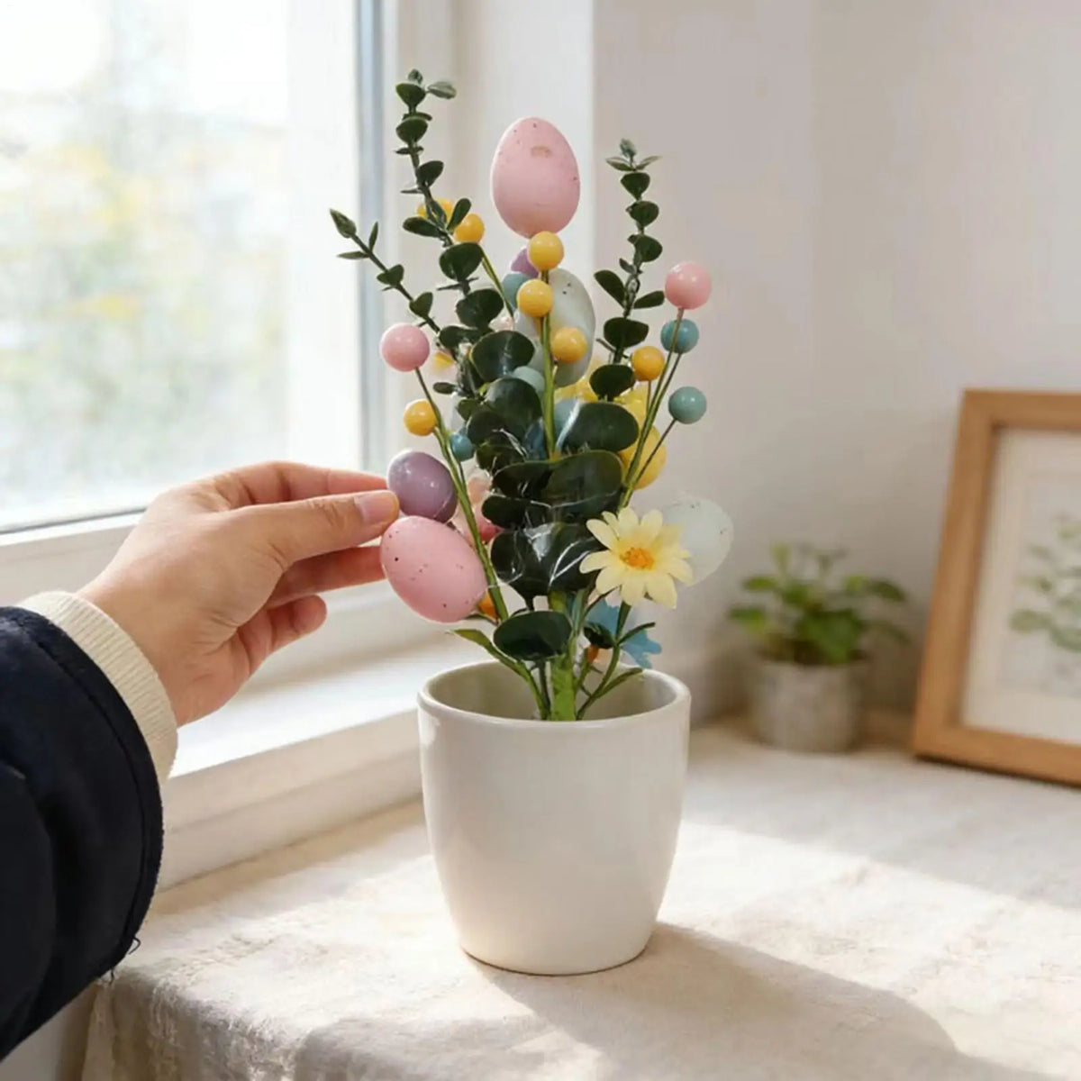 Easter Artificial Flower Picks – Colorful Egg Stem Bouquet Artificial Flower Picks Axl