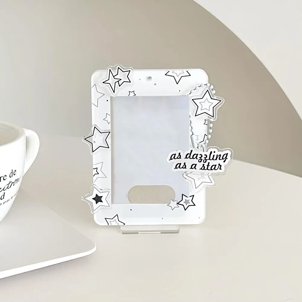 Korean Acrylic Idol Card Holder – Polaroid Photo Display Stand Acrylic Card Holder Axl Style 1