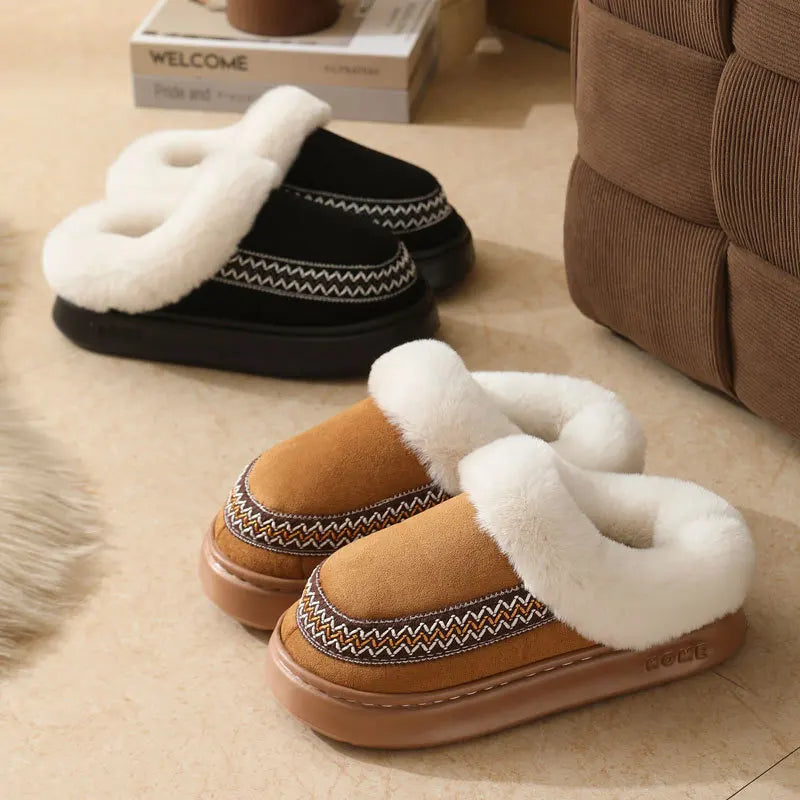 Winter Plush Slip-On Slippers – Warm Indoor Outdoor House Shoes Winter Plush Slippers Axl