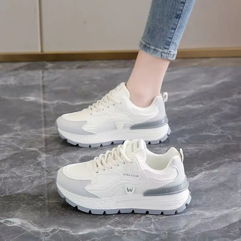 Women's Platform Sneakers – Thick Sole Non-Slip Casual Walking Shoes Platform Sneakers Axl White 36