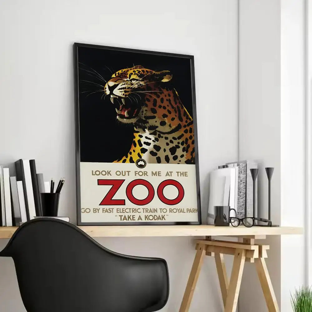 Women & Leopard Canvas Wall Art – Unframed Poster | Home Decor Canvas Wall Art Axl Black10 21X30cmFrameless