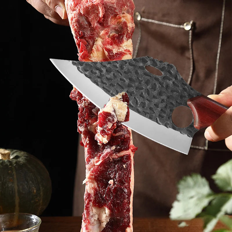 InLeung Hand Forged Stainless Steel Cleaver Wood Handle Kitchen Cleaver Knife Axl