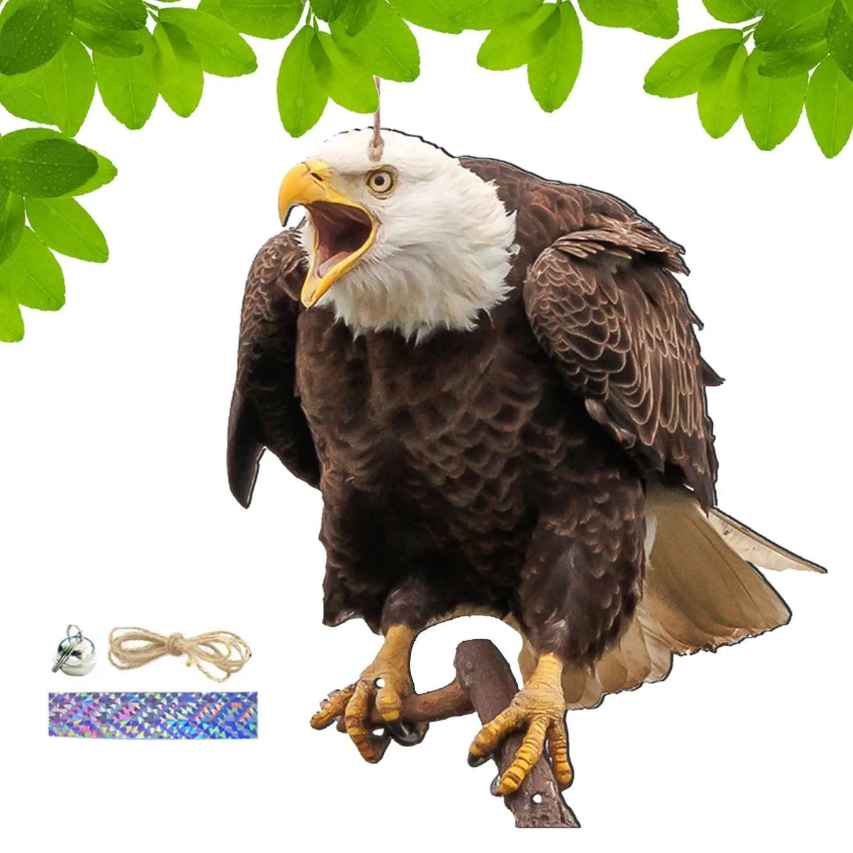 2D Owl Scarecrow Bird Repeller Pendant with Bell | Garden Decor Bird Repeller Pendant Axl