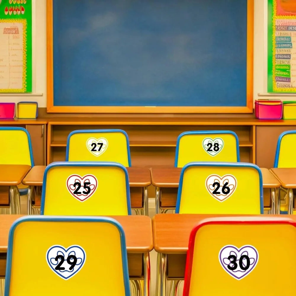 36 PCS Classroom Number Spot Floor Stickers – Self-Adhesive Vinyl Classroom Floor Stickers Axl