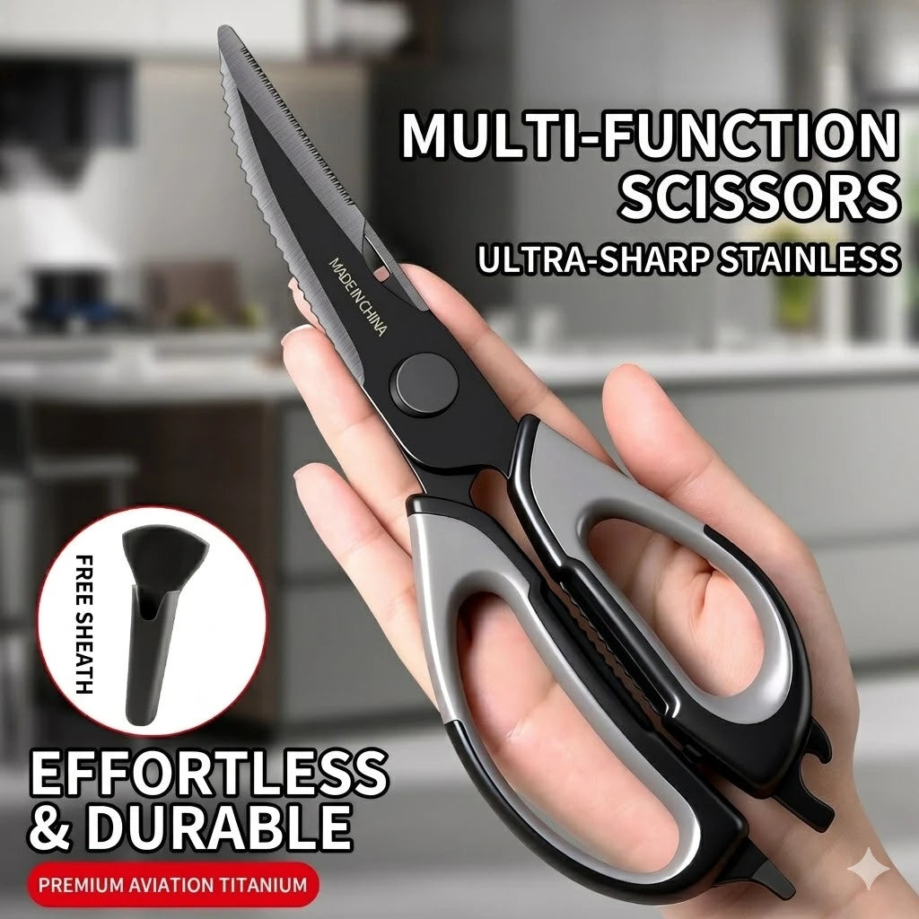 PLYS Heavy-Duty Kitchen Shears – Stainless Steel Bone Scissors Kitchen Bone Shears Axl