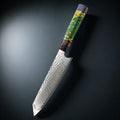 8-Inch Damascus Chef Knife – 67-Layer VG10 Steel Colored Wood Damascus Chef Knife Axl 8 inch Chef Knife China Mainland