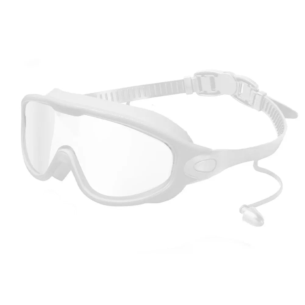 UV Anti-Fog Large Frame Swim Goggles – Coated Lens Adult Swim Goggles Axl White Transparent