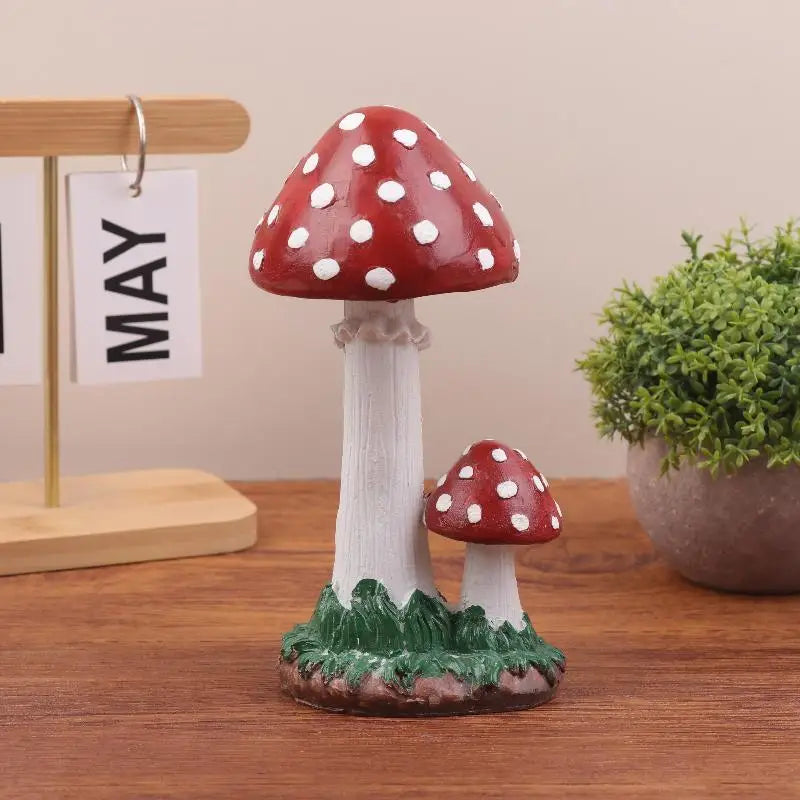 Resin Mushroom Garden Ornament – Indoor & Outdoor Decor Sculpture Garden Ornament Axl A1
