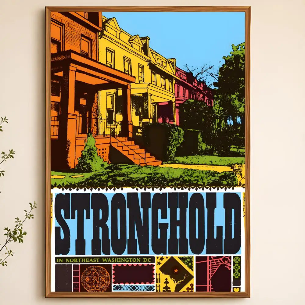 Washington Neighborhood Poster – Self-Adhesive Waterproof Wall Art Decorative Wall Poster Axl White20 15X20cmNoframe
