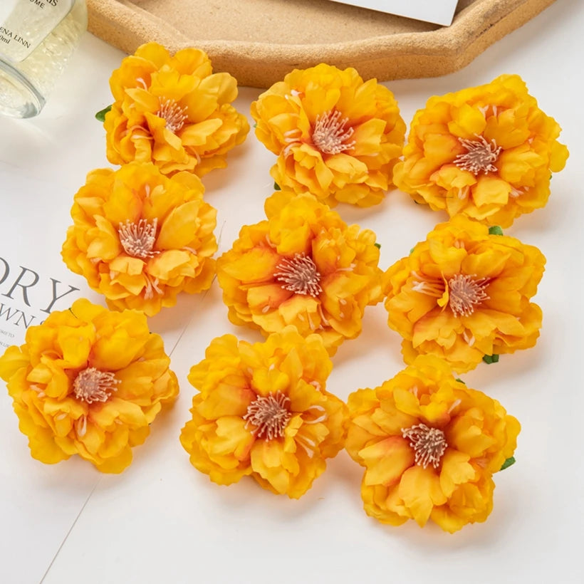 Silk Peony Artificial Flower Heads 10/30 Pcs – Wedding & Home Décor Artificial Flower Heads Axl color 10 10pieces