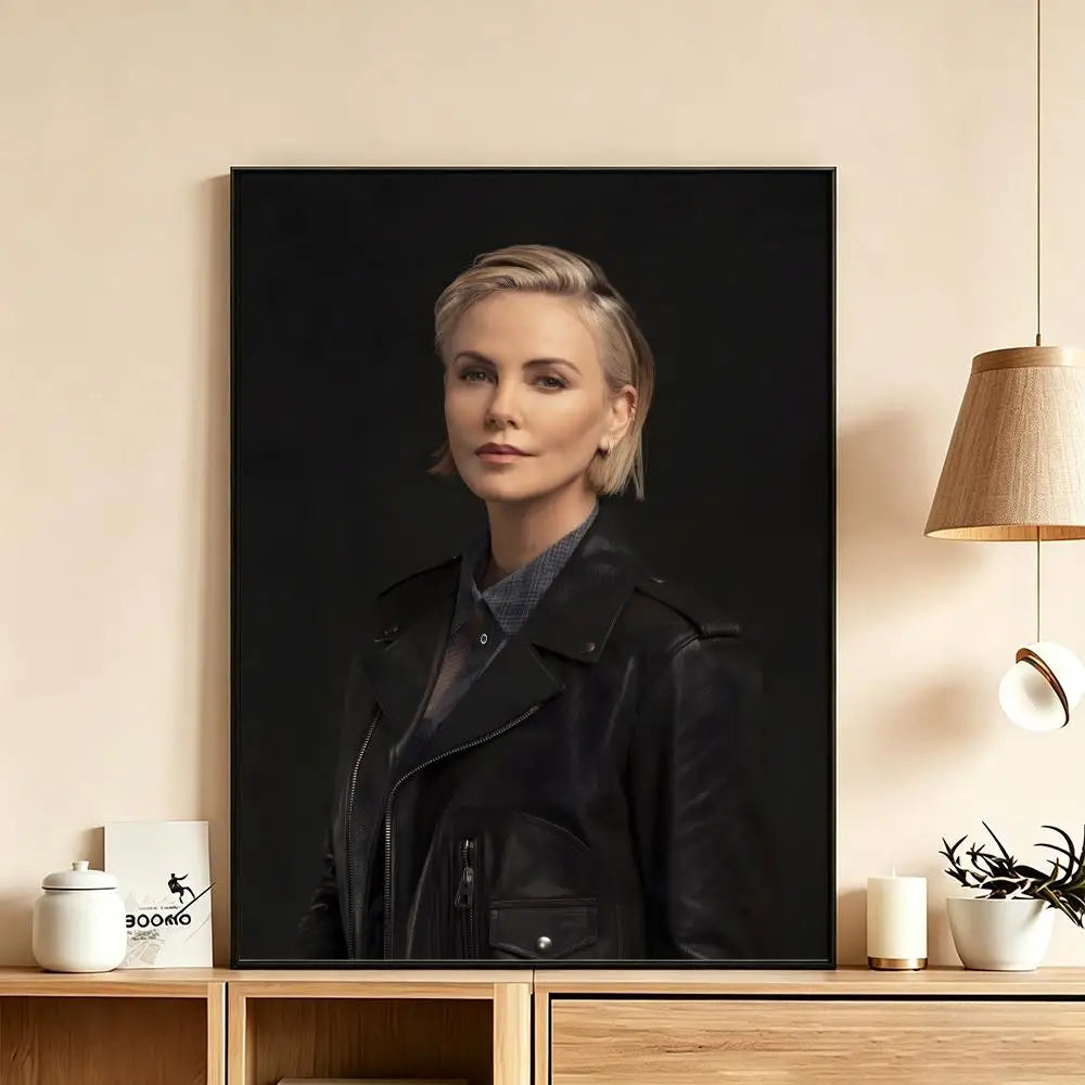 Charlize Theron HD Art Poster | Waterproof Sticky Wall Decor Wall Art Poster Axl White16 50X70cmNoframe