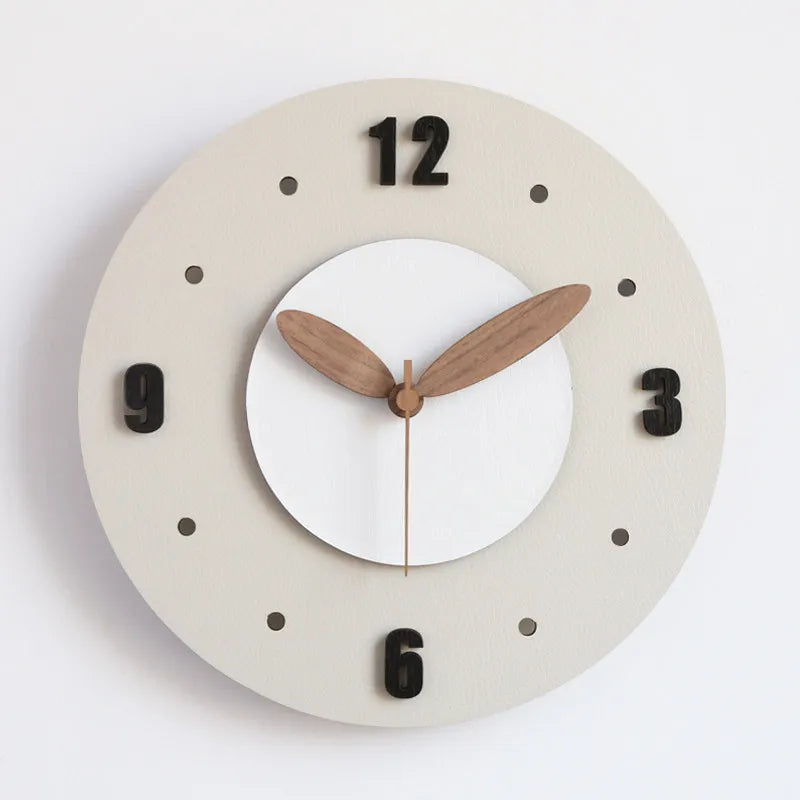 Modern Silent Wood Wall Clock – Minimalist Home Decor Wall Clock Axl White 12 Inch