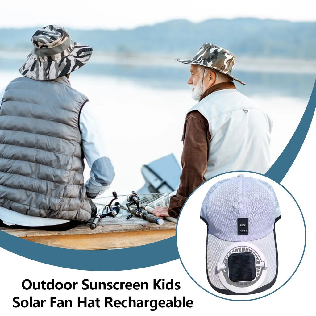 Solar Fan Baseball Hat – UV Protection Wide Brim Sun Hat Solar Fan Sun Hat Axl
