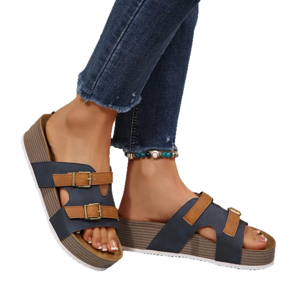 Women's Wedge Platform Sandals – Non-Slip Peep Toe Beach Shoes Wedge Platform Sandals Axl