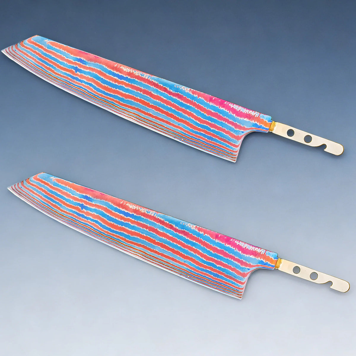 Kiritsuke Knife Blade Set – Titanium Damascus Steel DIY Making Knife Blade Blank Axl