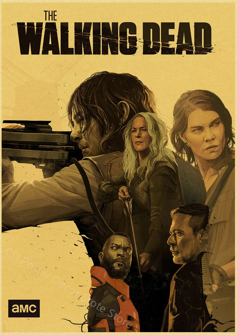 Walking Dead Retro Vintage Poster | Wall Art Print A3/A4