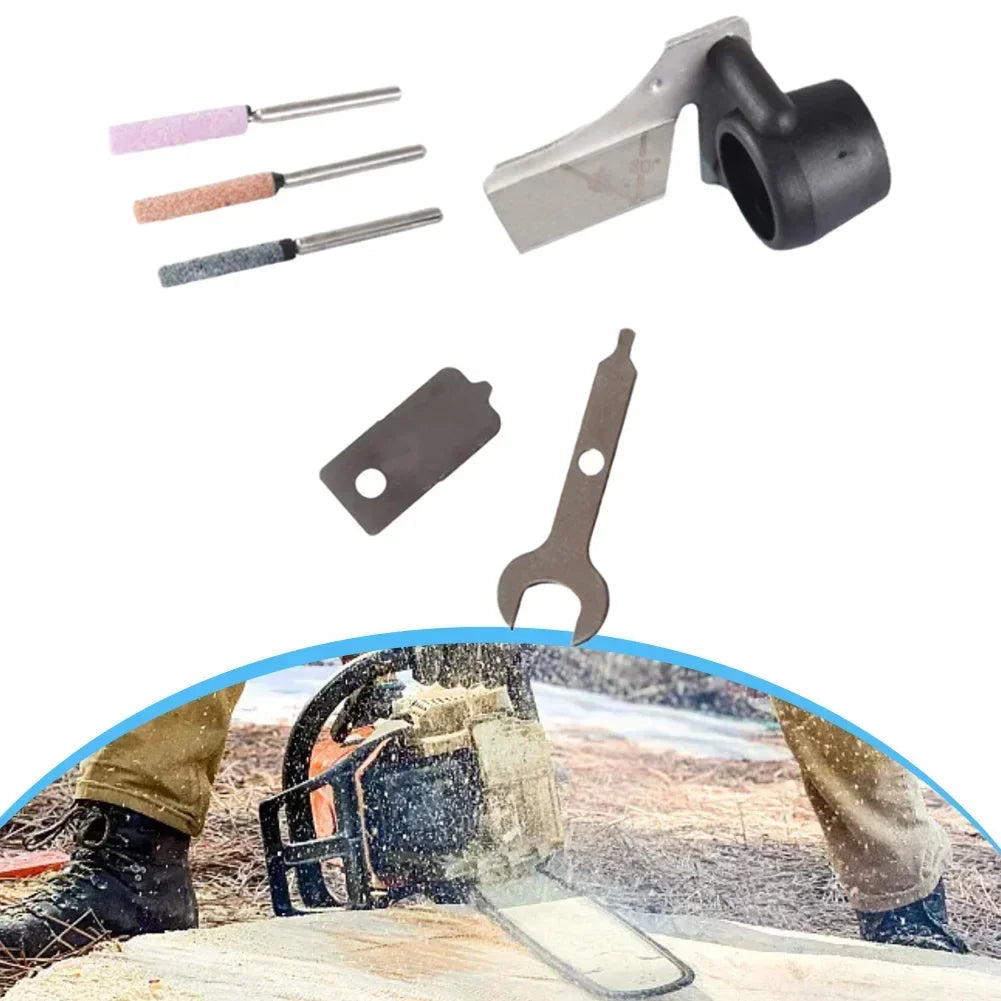Chainsaw Sharpening Kit – Ceramic Burr Grinding Stone & Guide Chainsaw Sharpening Kit Axl