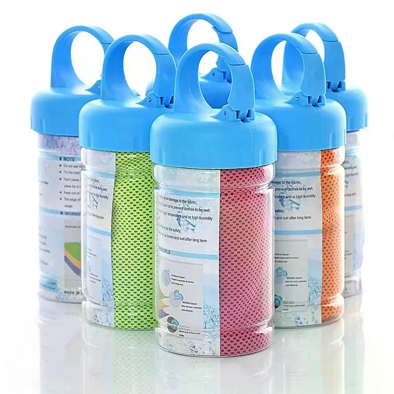 Instant Cooling Towel with Storage Jar | Workout & Hiking Cooling Sport Towel Axl