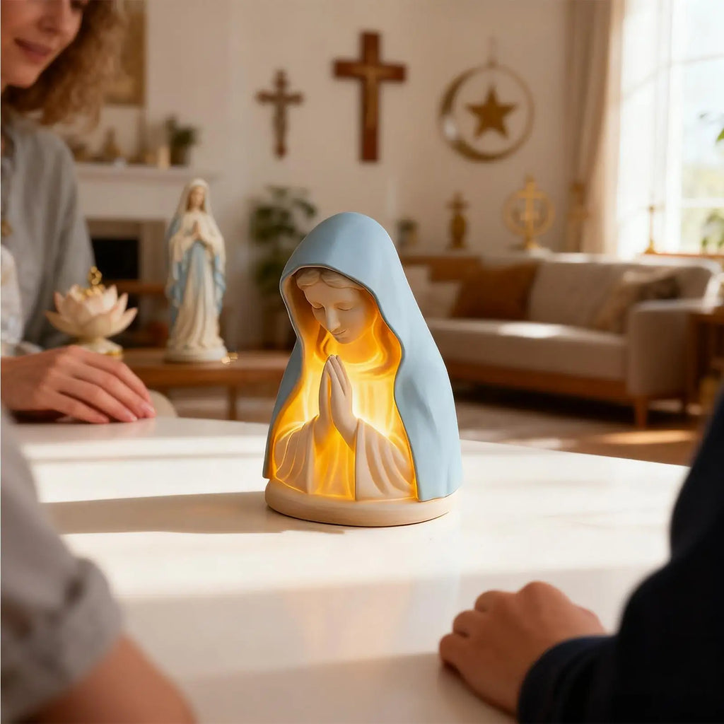 Virgin Mary Night Light – Catholic Statue Table Lamp & Decor Religious Night Light Axl