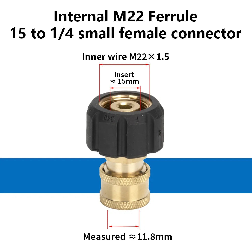 M22 Pressure Washer Adapter – 3/8 & 1/4" Quick Coupler Pressure Washer Adapter Axl 16mm Style 3
