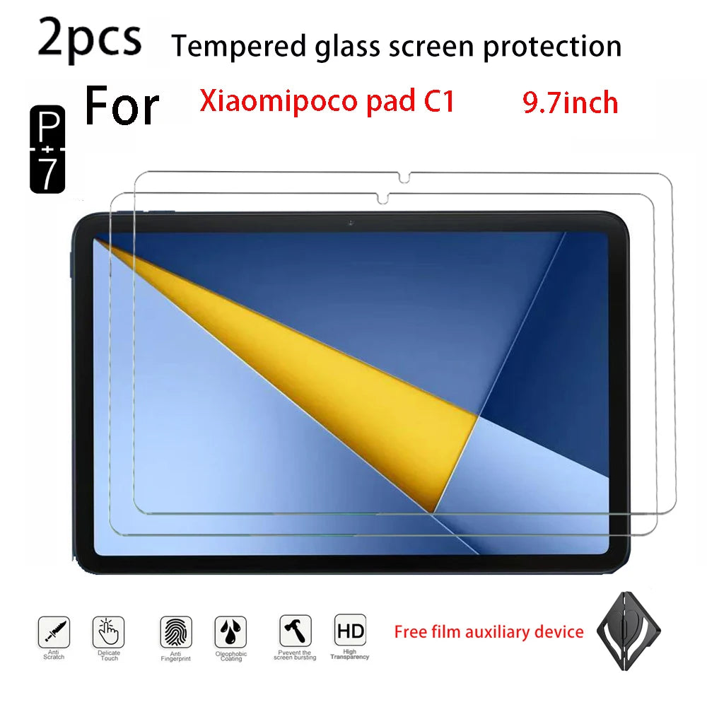 2-Pack HD Tempered Glass Screen Protector Xiaomi Poco Pad Tablet Screen Protector Axl xiaomipoco C1 9.7
