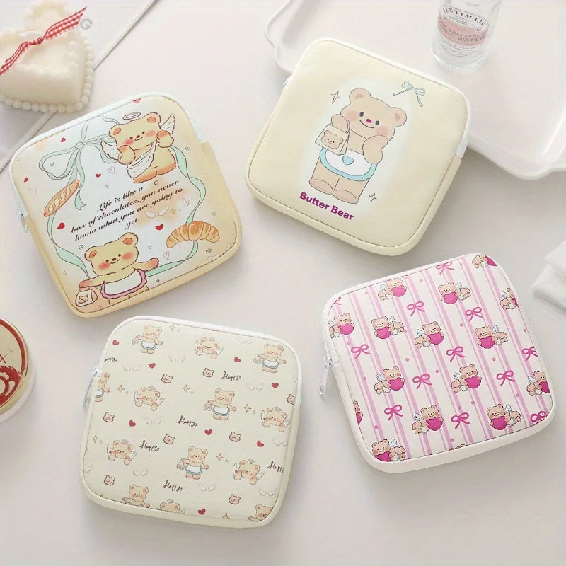 Portable Cartoon Sanitary Napkin & Sundries Storage Pouch Storage Organizer Pouch Axl