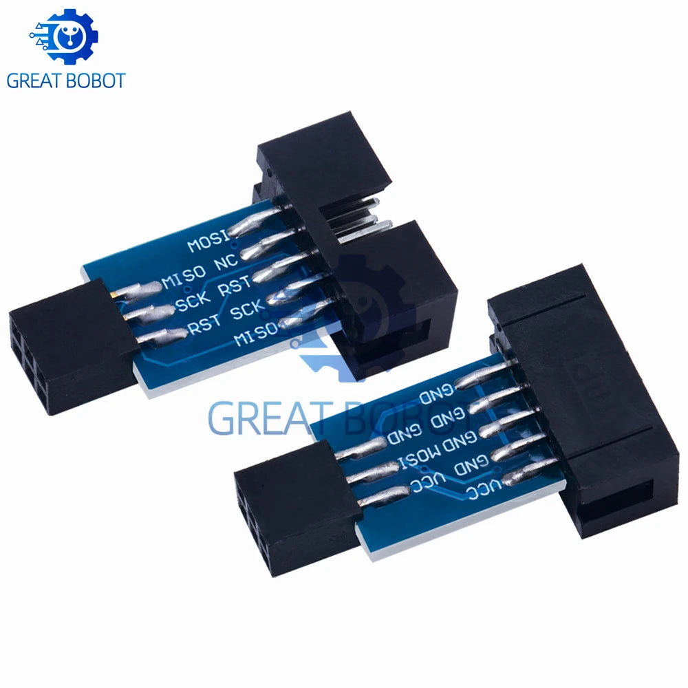 10-Pin to 6-Pin ISP Adapter Board for AVRISP, USBASP & STK500 ISP Adapter Board Axl