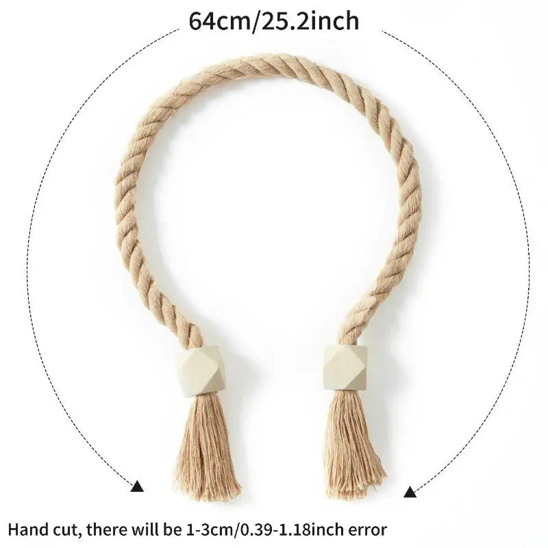 Magnetic Wooden Tassel Curtain Holdbacks – Set of 2 Curtain Holdbacks Axl