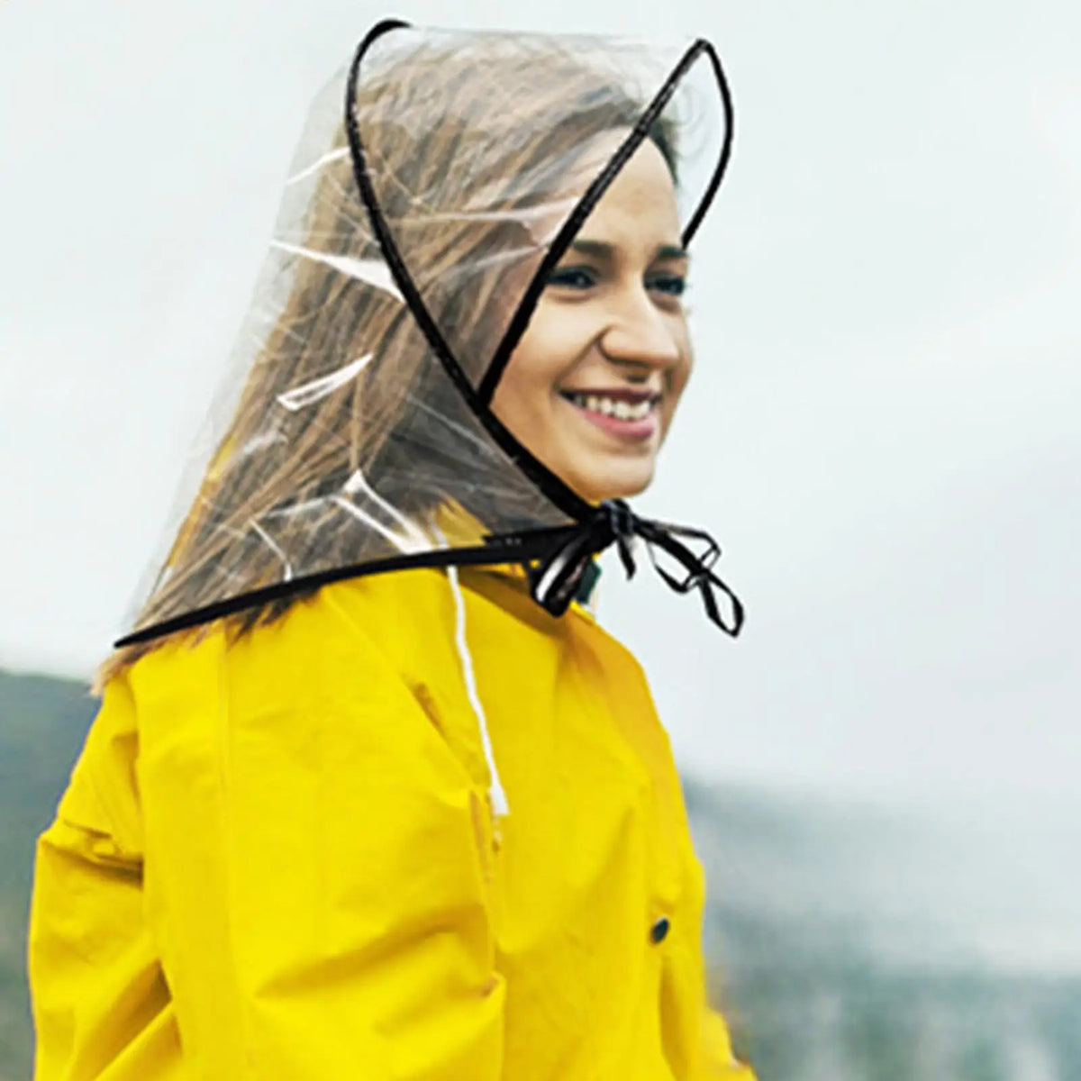 Clear Wide Brim Waterproof Rain Hat – Foldable & Reusable Waterproof Rain Hat Axl
