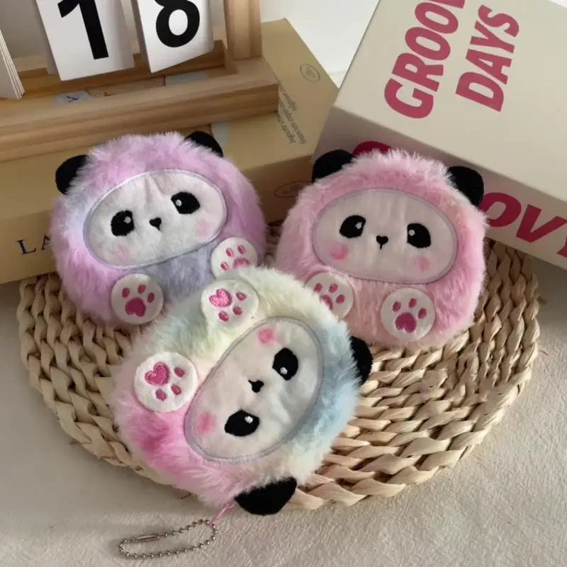 Kawaii Panda Plush Coin Purse – Cute Mini Keychain Bag Plush Coin Purse Axl