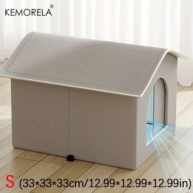 KEMORELA Ice Cooling Pet House for Cats & Dogs | Year-Round Cooling Pet House Axl Grey S