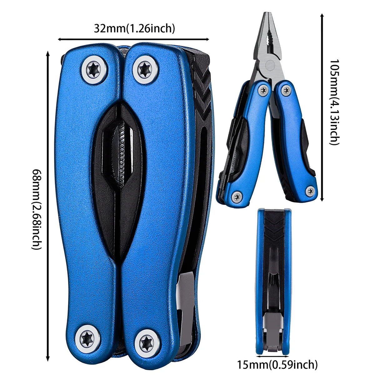 Stainless Steel Multi-Tool Pliers – Portable EDC Camping Kit Multi-Tool Pliers Axl 1pcs D