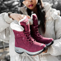 Women's Winter Platform Snow Boots – Waterproof Fur-Lined Women's Snow Boots Axl Red 40