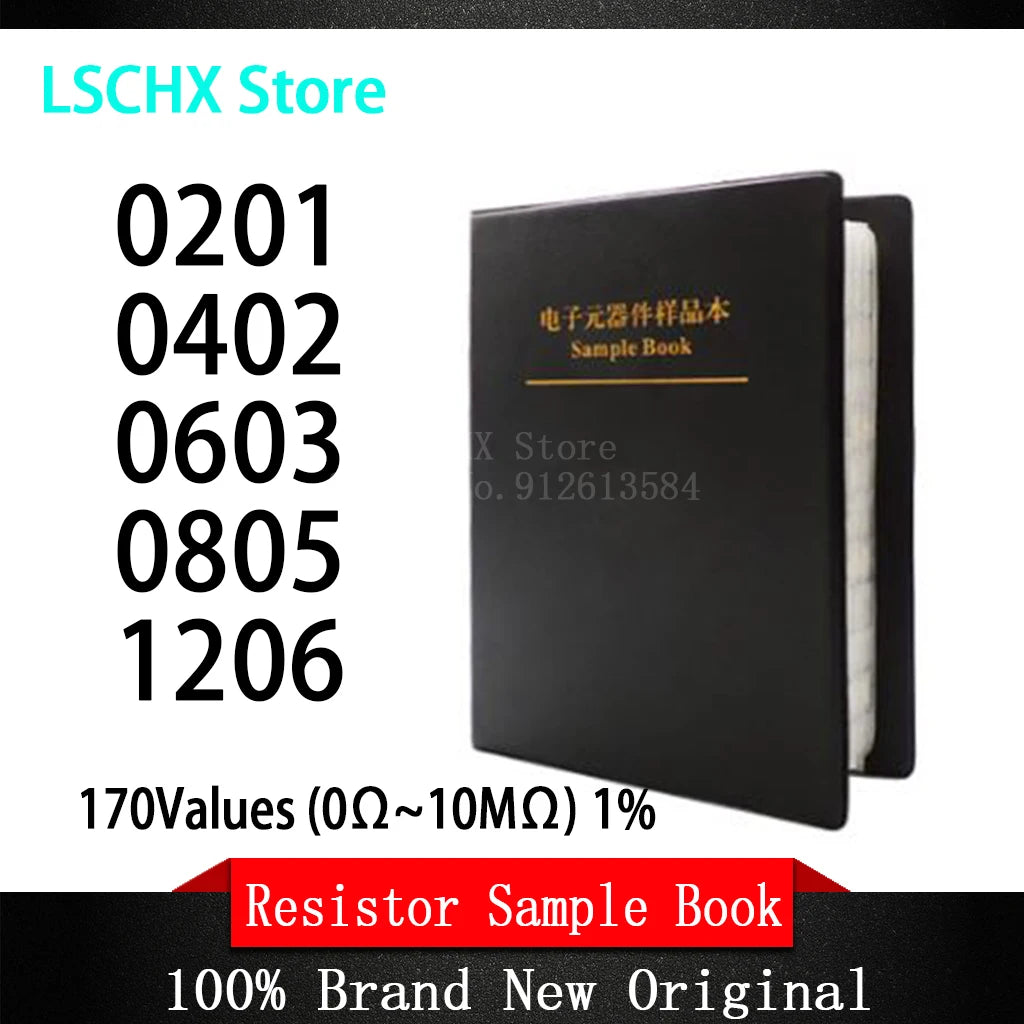 SMD Resistor Kit Book 170 Values 0Ω–10MΩ 1% | FR-07 SMT SMD Resistor Kit Axl 0603 170valuesX50pcs