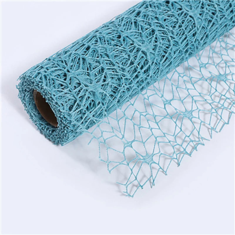 Floral Mesh Wrapping Paper Roll – Hollow Net Bouquet Wrap Bouquet Wrapping Paper Axl turquoise green