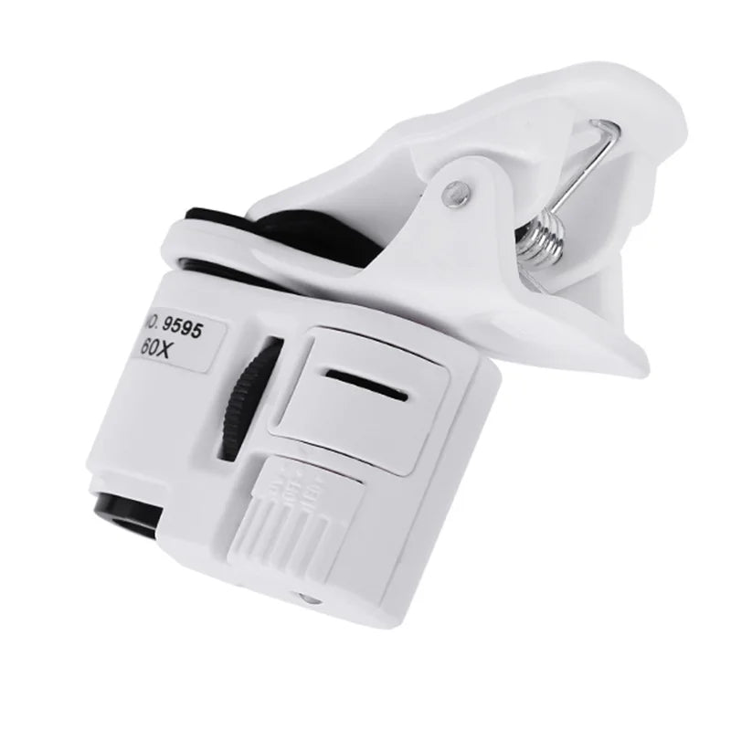 60X Clip-On Phone Magnifier with LED & UV Light | Microscope Clip-On Magnifier Axl