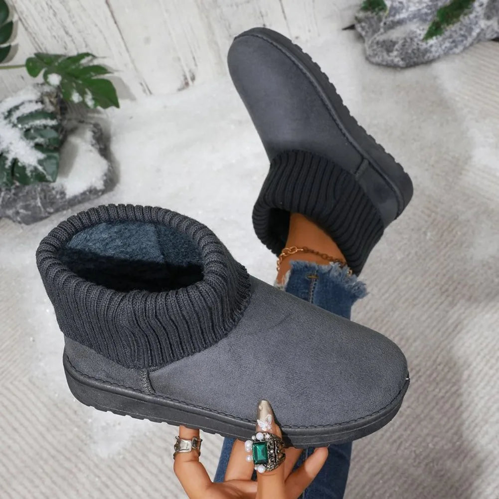 Women's Plush-Lined Slip-On Ankle Snow Boots | Winter Comfort Women's Snow Boots Axl