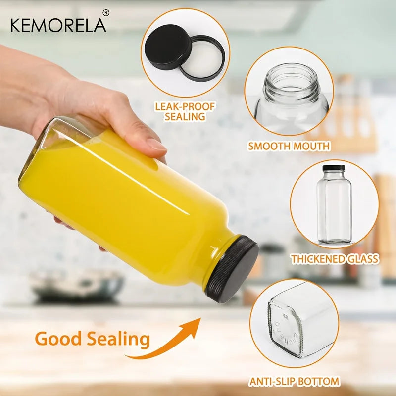 KEMORELA 350ml Vintage Leakproof Glass Bottles – Set of 2/4 Glass Storage Bottles Axl